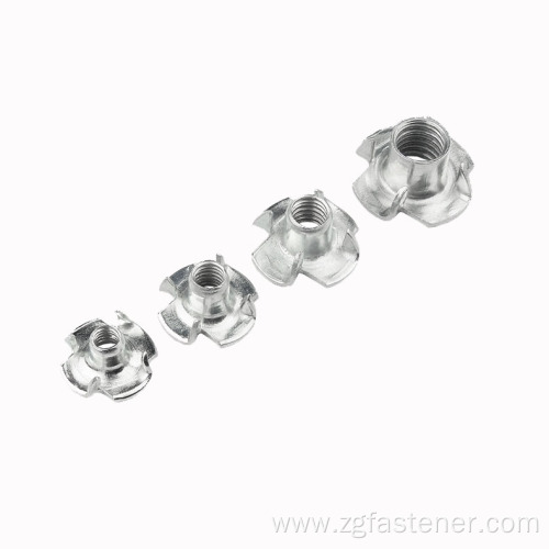 High quality Carbon steel Tee nuts with Pronge with zinc plated